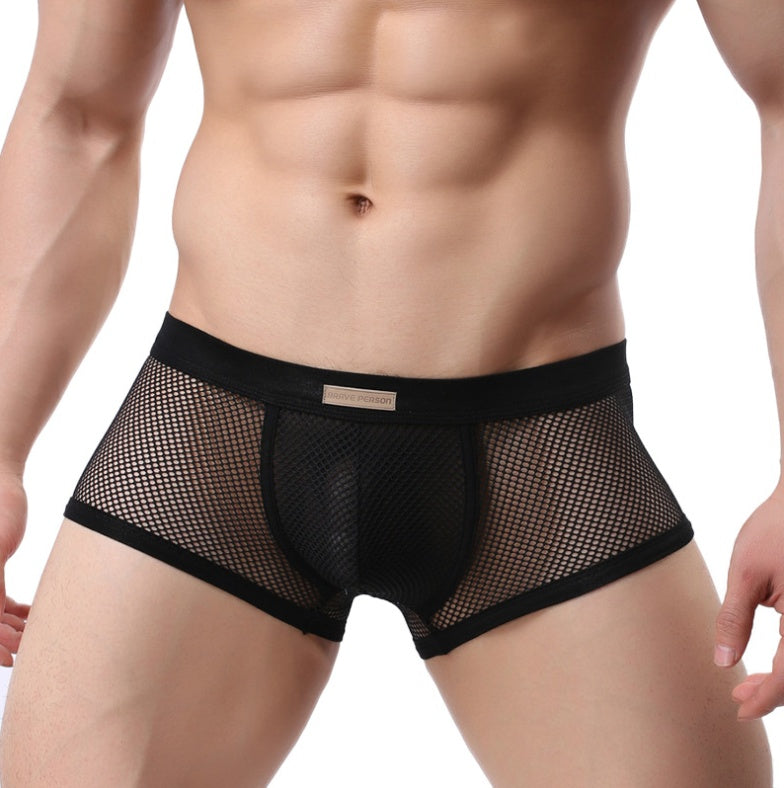 Men's Underwear - Sexy Men's Boxer Pants Large Mesh Mesh Breathable Sexy Men's Underwear