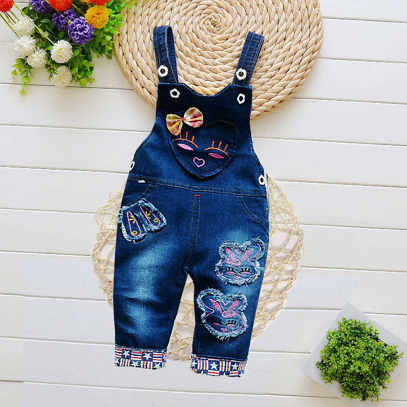 Cute Demin Children's Overalls - Girls Demin Overalls