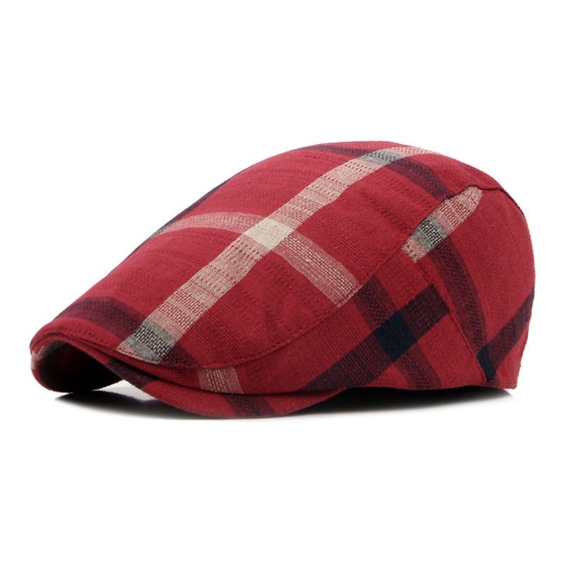 British Style Classic Retro Plaid Men's Cap