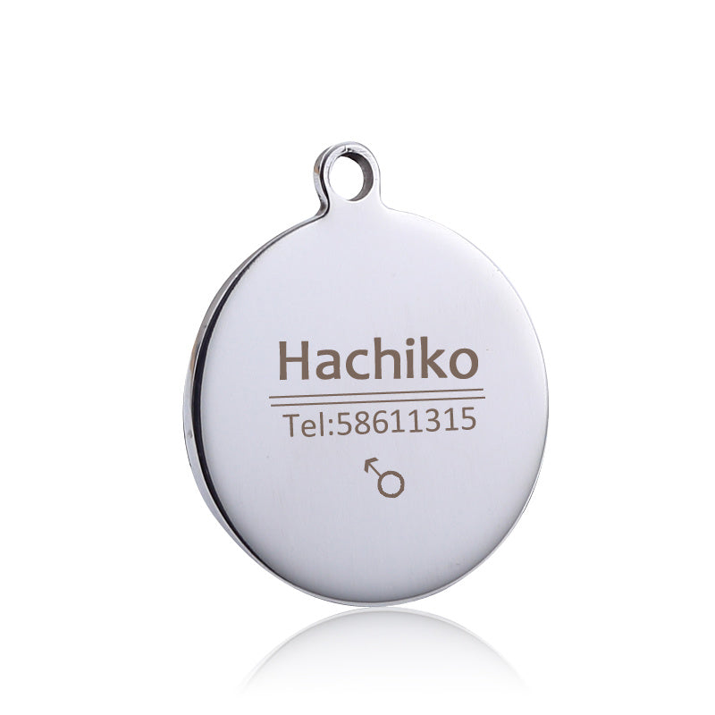 Print on Demand Pet ID Tag – Custom Engraved Titanium Steel Tag with Dog Name, Phone Number, Address & Photo