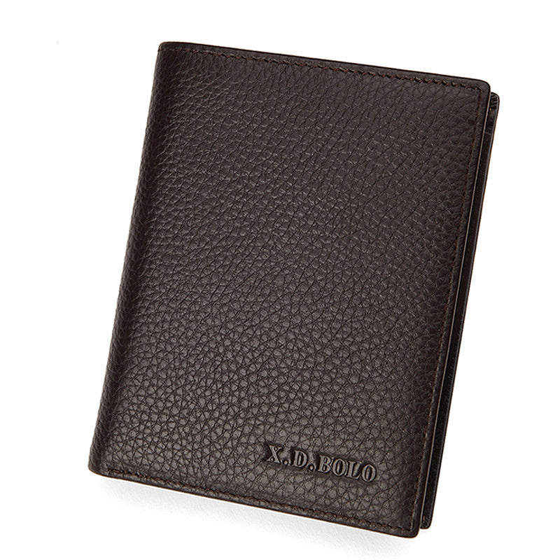 Men's Leather Wallets - Ultra-thin First Layer Cowhide Short Wallet