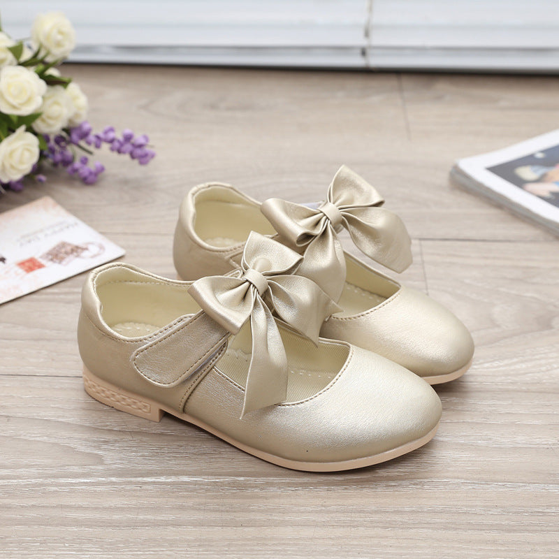 Quality Girls' Leather Shoes with Bowknot - Girls / Children Princess Shoes
