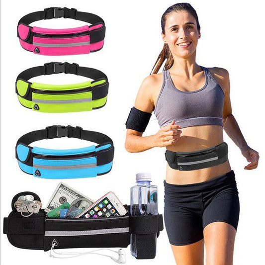Fitness Waist Bag With Pocket  - Slim Running Jogging Belt Fanny Pack Bag For Hiking Cycling Workout Sports Gym