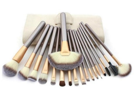 Persian Make-up Brush Suit - Rice White Make Up Brush, Champagne Color Brush Handle
