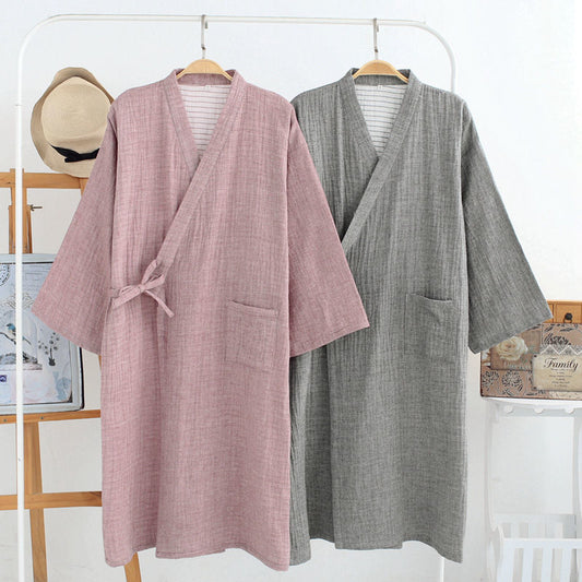 Japanese Steamed Thin Night Gown - Kimono, Bathrobe, Gauze, Home Wear,