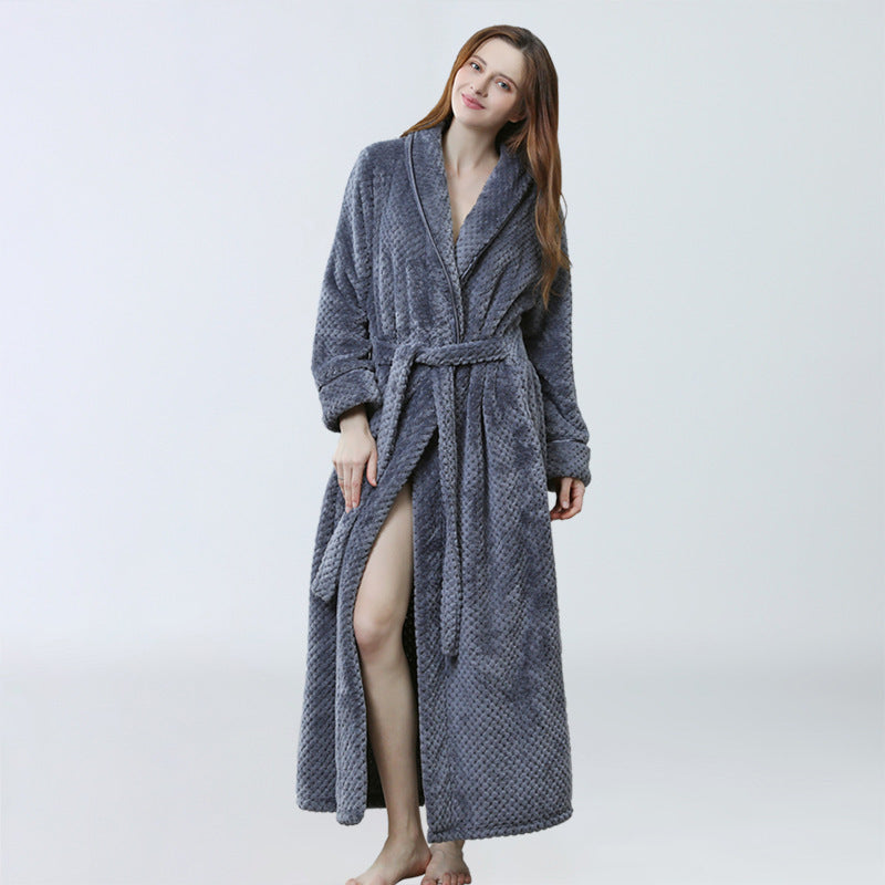 Thick Waist Velvet Bathrobe
