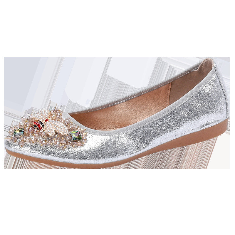 Rhinestone Single Shoes - Women Korean Student Casual Shoes