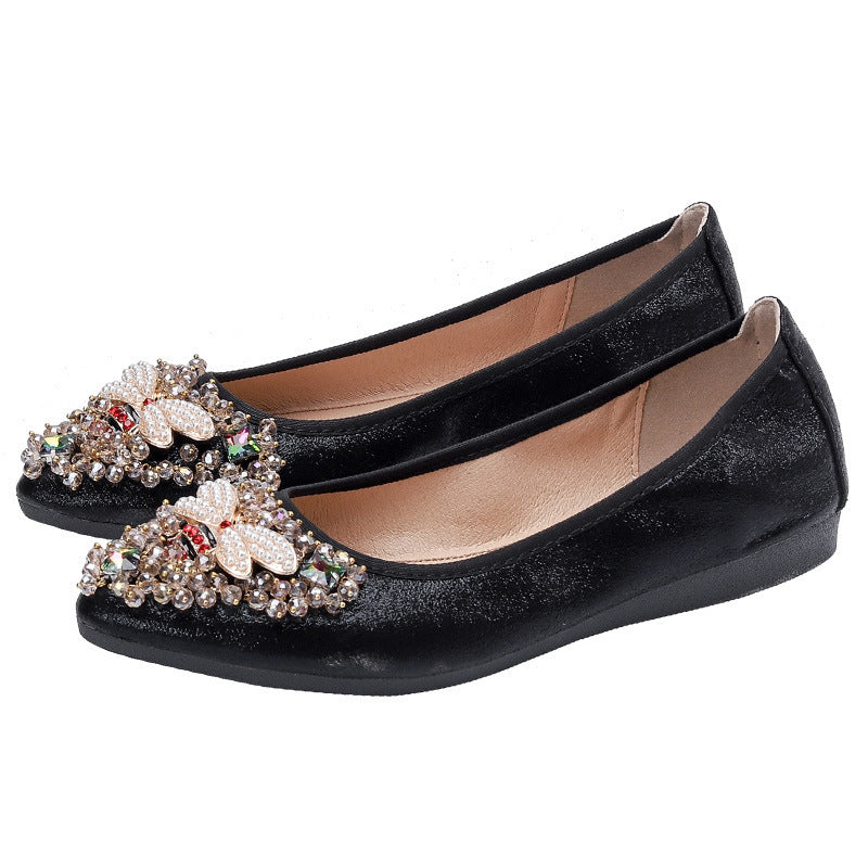 Rhinestone Single Shoes - Women Korean Student Casual Shoes