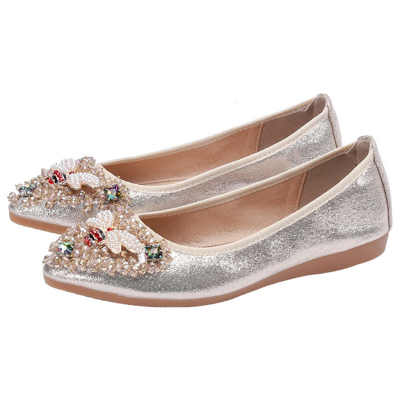 Rhinestone Single Shoes - Women Korean Student Casual Shoes
