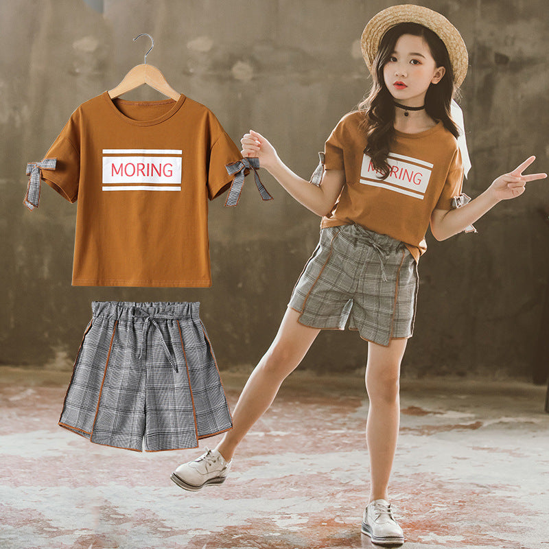 Stylish GirlShort Sleeve Top & Shorts Kids Set