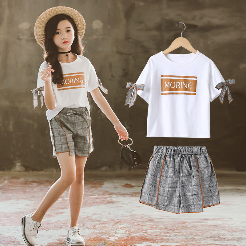 Stylish GirlShort Sleeve Top & Shorts Kids Set