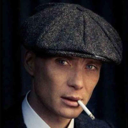 Wool Newsboy Caps - Men Herringbone Flat Caps Gatsby