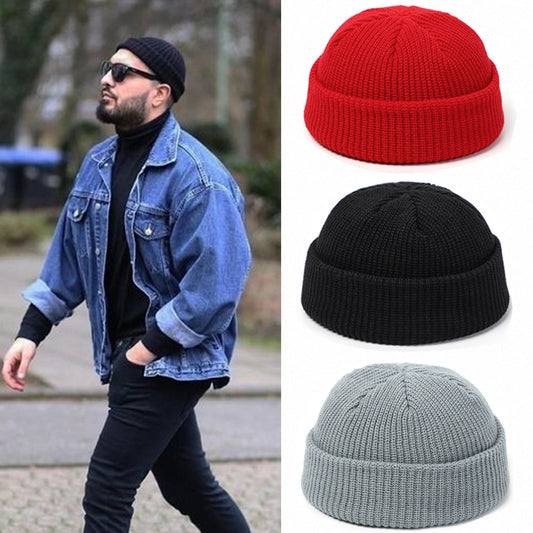 Knitted Hats For Women - Skullcap Men Beanie Hat Winter Retro