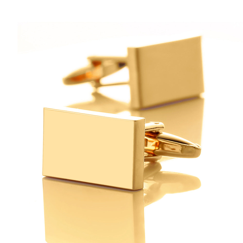 Premium Rectangular Metal Cufflinks – Elevate Your Style! Plain Metal Rectangular Cufflinks High Quality Cufflinks - JumoShop