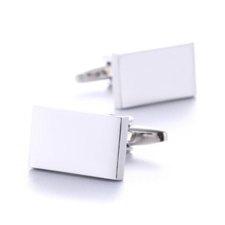 Premium Rectangular Metal Cufflinks – Elevate Your Style! Plain Metal Rectangular Cufflinks High Quality Cufflinks - JumoShop