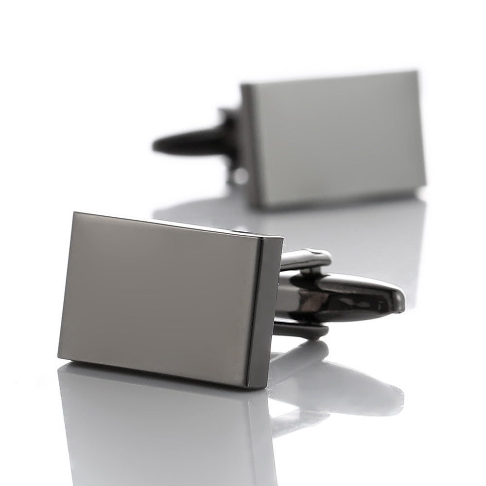 Premium Rectangular Metal Cufflinks – Elevate Your Style! Plain Metal Rectangular Cufflinks High Quality Cufflinks - JumoShop