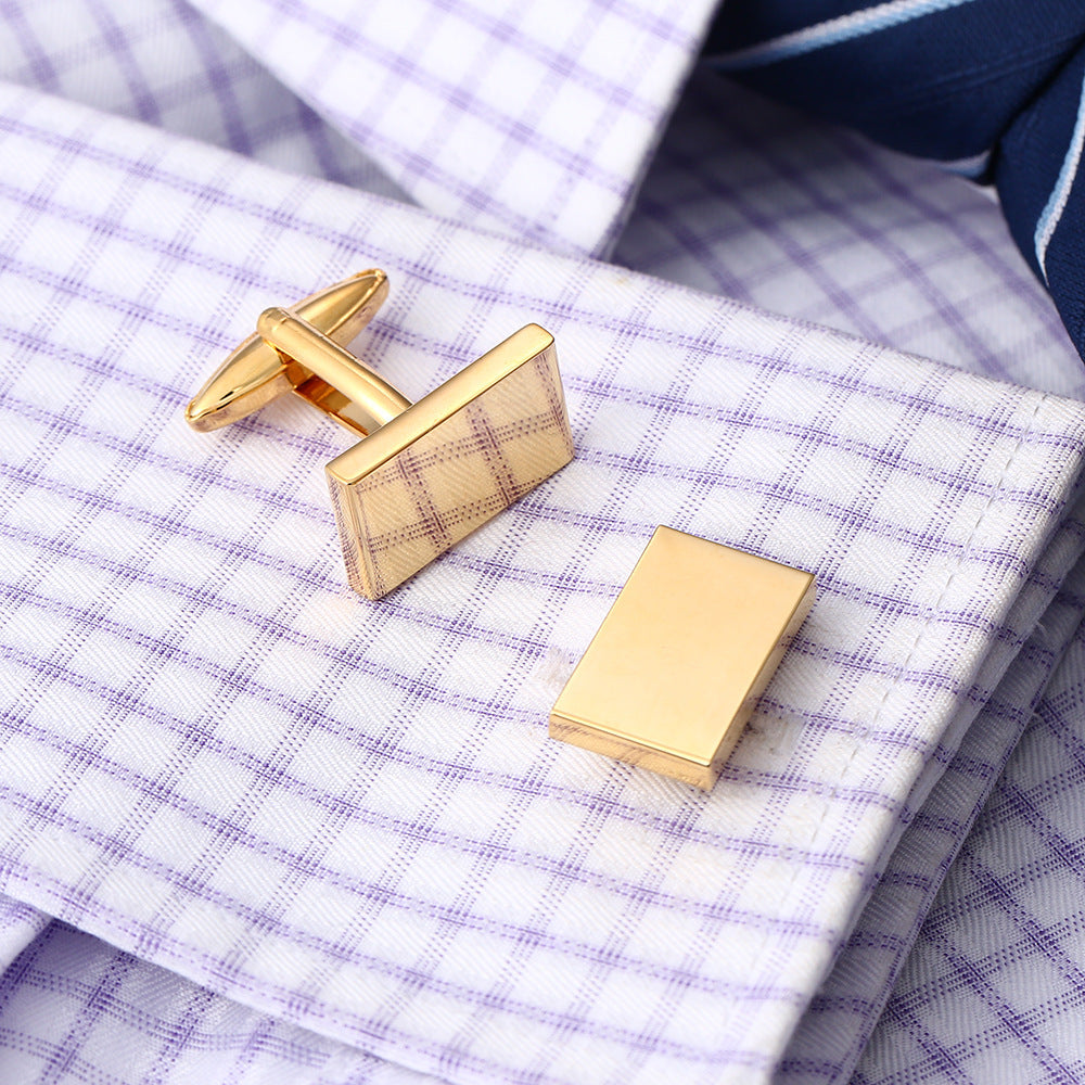 Premium Rectangular Metal Cufflinks – Elevate Your Style! Plain Metal Rectangular Cufflinks High Quality Cufflinks - JumoShop