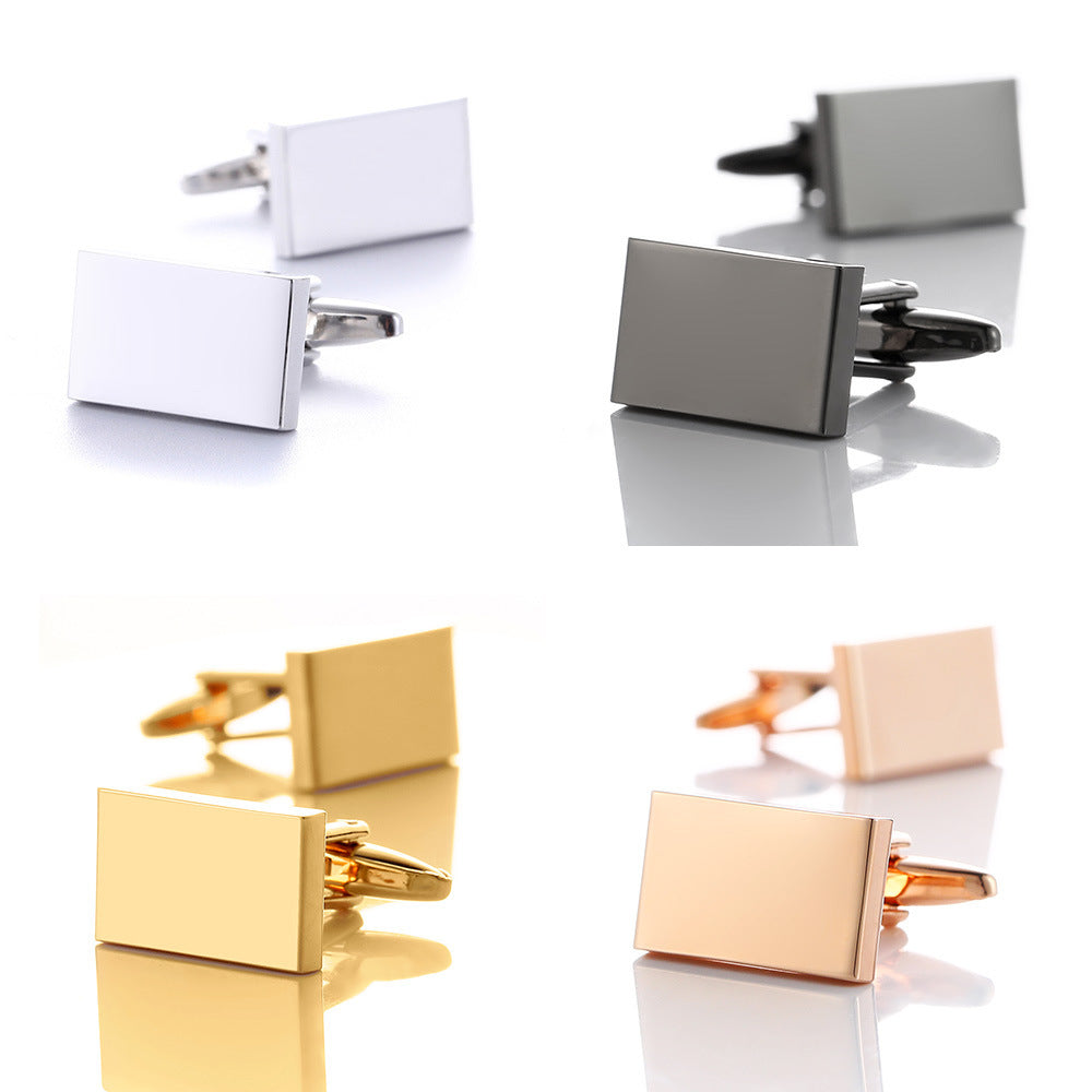 Premium Rectangular Metal Cufflinks – Elevate Your Style! Plain Metal Rectangular Cufflinks High Quality Cufflinks - JumoShop