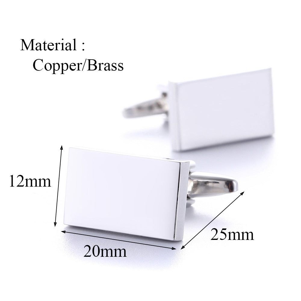 Premium Rectangular Metal Cufflinks – Elevate Your Style! Plain Metal Rectangular Cufflinks High Quality Cufflinks - JumoShop