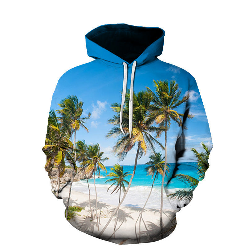 Beach Maple Leaf Couples Sport Sweaters - Men And Women Casual Hoodies
