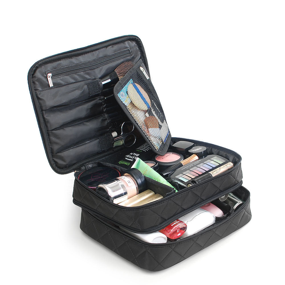 Large Capacity Double Deck Cosmetic Bag - JumoShop