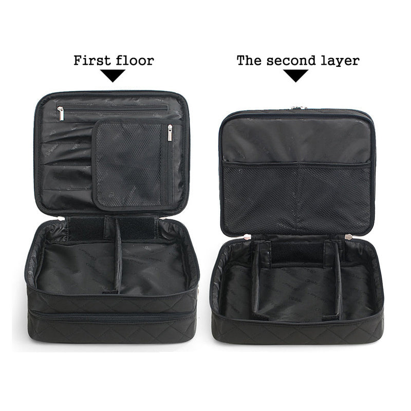 Large Capacity Double Deck Cosmetic Bag - JumoShop