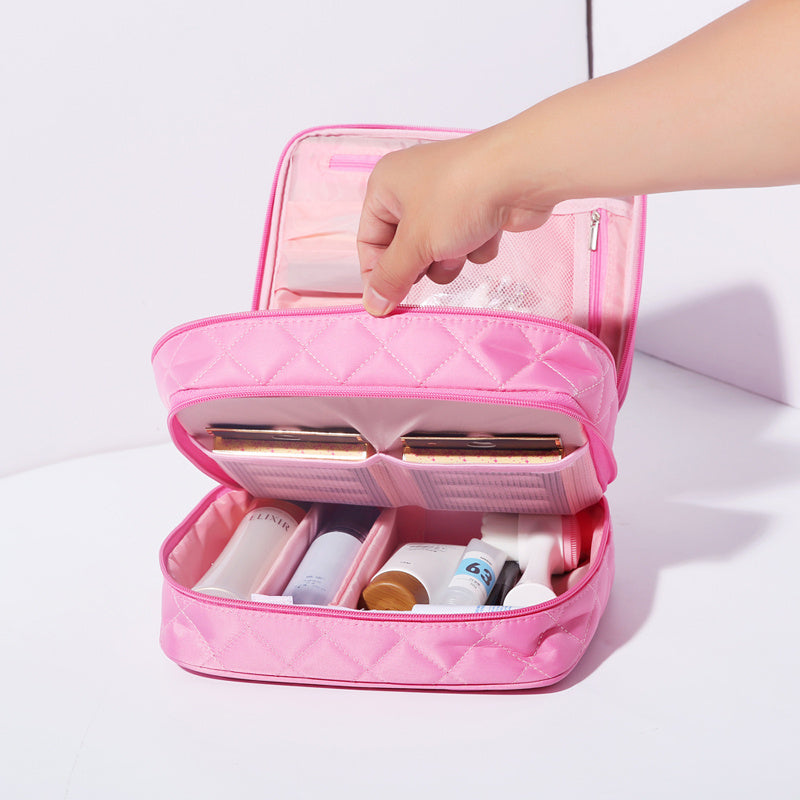Large Capacity Double Deck Cosmetic Bag - JumoShop