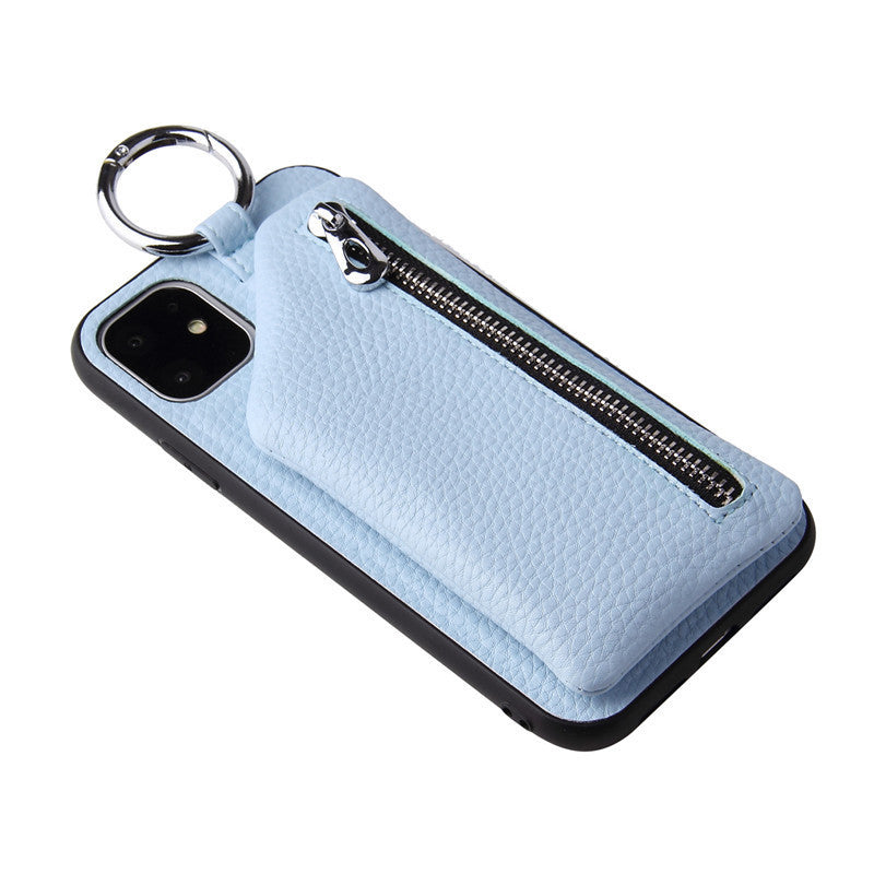 Leather Strap Cord Coin Purse Phone Case