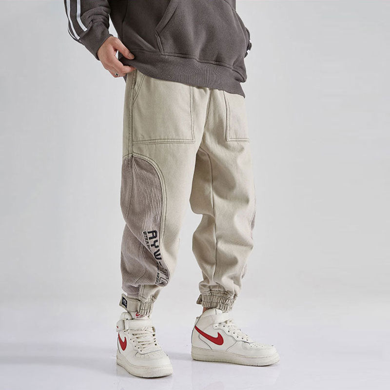 Japanese Men Jeans - Loose Fit Spliced Design