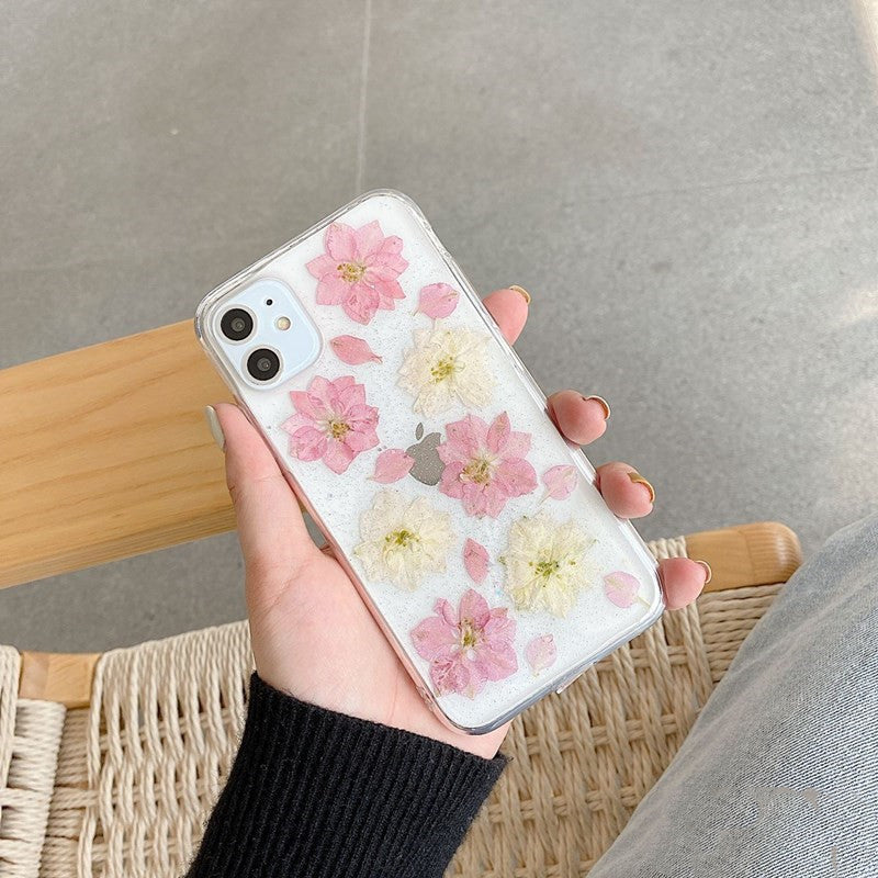 Hyuna Handmade Real Flowers Phone Case - for OPPOreno5pro mobile phone case 4se soft reno2z, 3pro transparent ace2 female