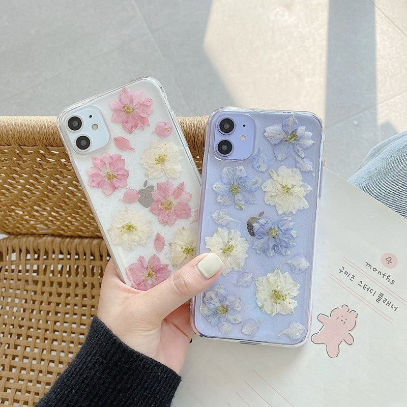 Hyuna Handmade Real Flowers Phone Case - for OPPOreno5pro mobile phone case 4se soft reno2z, 3pro transparent ace2 female