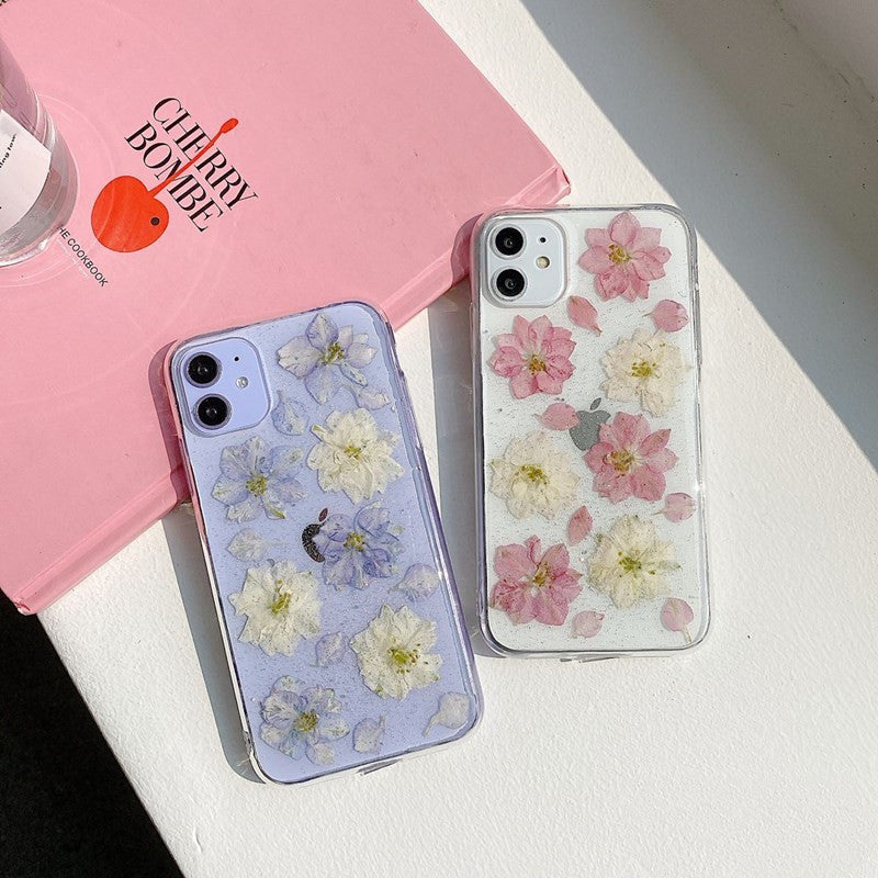 Hyuna Handmade Real Flowers Phone Case - for OPPOreno5pro mobile phone case 4se soft reno2z, 3pro transparent ace2 female