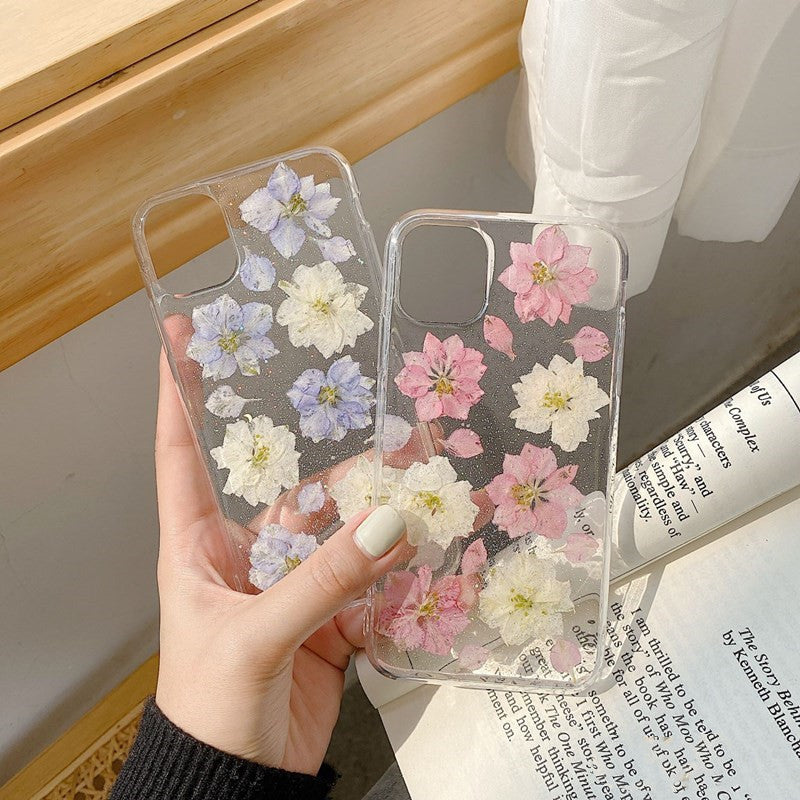 Hyuna Handmade Real Flowers Phone Case - for OPPOreno5pro mobile phone case 4se soft reno2z, 3pro transparent ace2 female