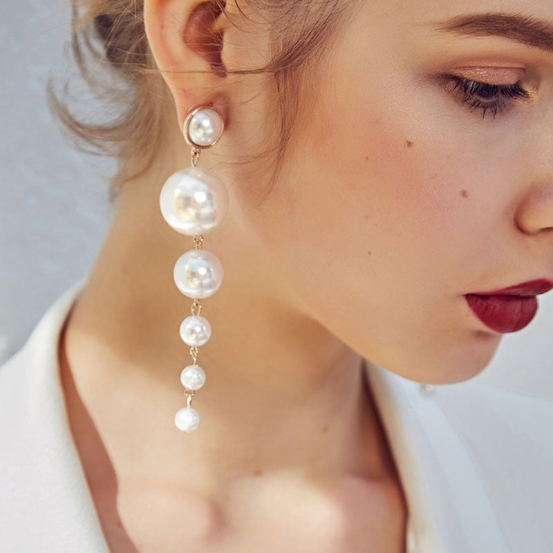 Exaggerated Pearl Flower Earrings – Elegant Statement Jewelry for Women! - JumoShop