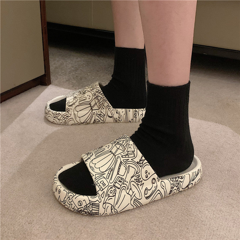 Thick-Soled Indoor Home Slippers -- Non-Slip Bath Soft - Soled Slippers