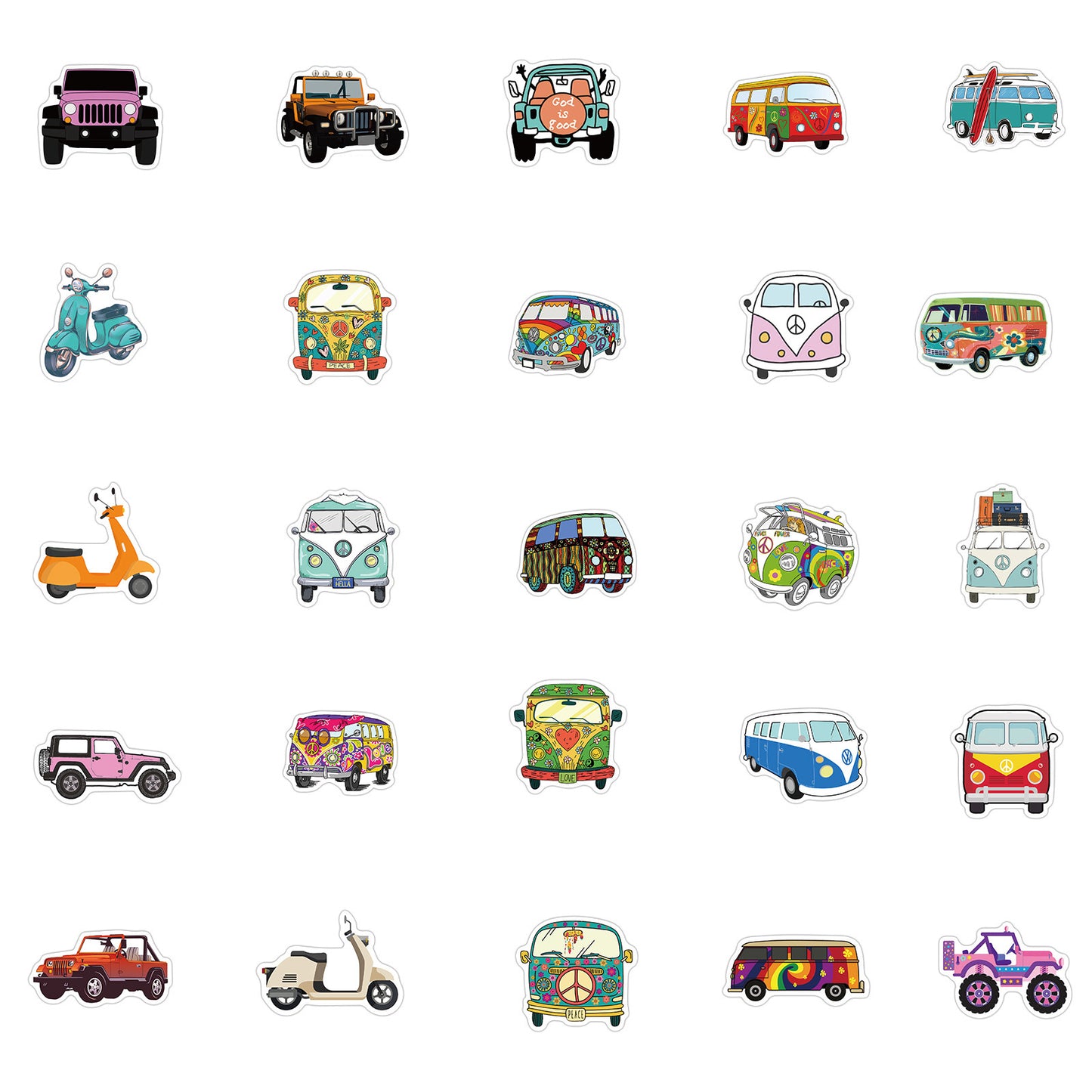 Bus Bike Graffiti Stickers -  Luggage Laptop Waterproof Without Leaving Glue Stickers - JumoShop