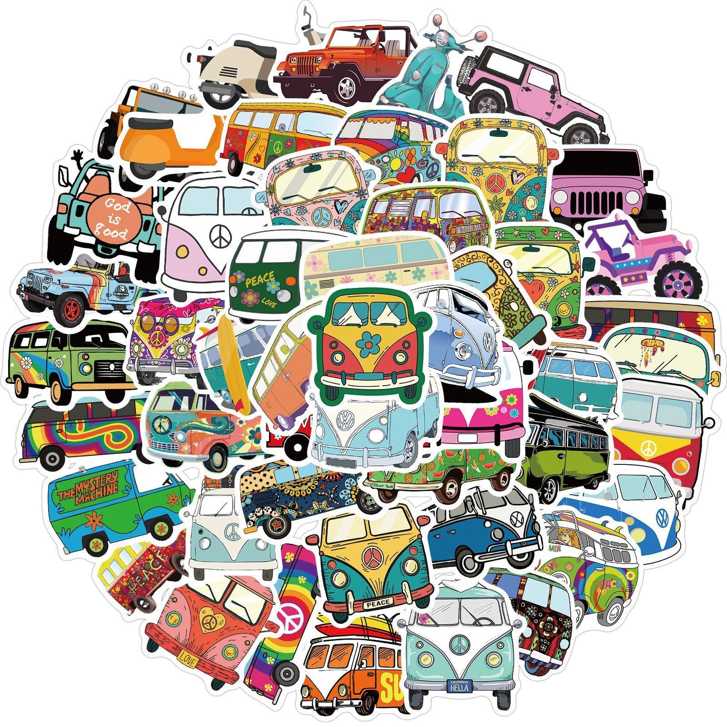 Bus Bike Graffiti Stickers -  Luggage Laptop Waterproof Without Leaving Glue Stickers - JumoShop