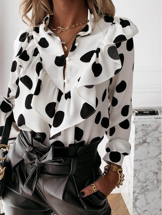 Women Long Sleeve Blouses - Casual Shirt Tops