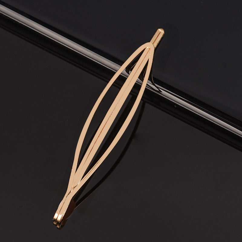 Hollow Word Clip Hair Accessories – Glossy Geometric Metal Hair Clip