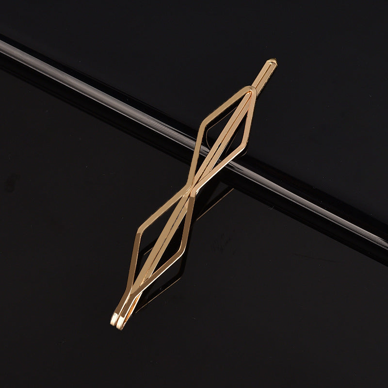 Hollow Word Clip Hair Accessories – Glossy Geometric Metal Hair Clip