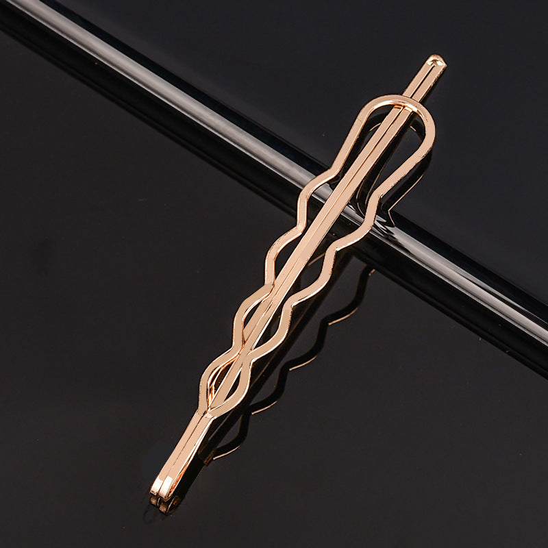 Hollow Word Clip Hair Accessories – Glossy Geometric Metal Hair Clip
