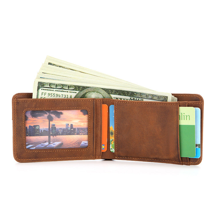 European and American Men's Leather Wallet