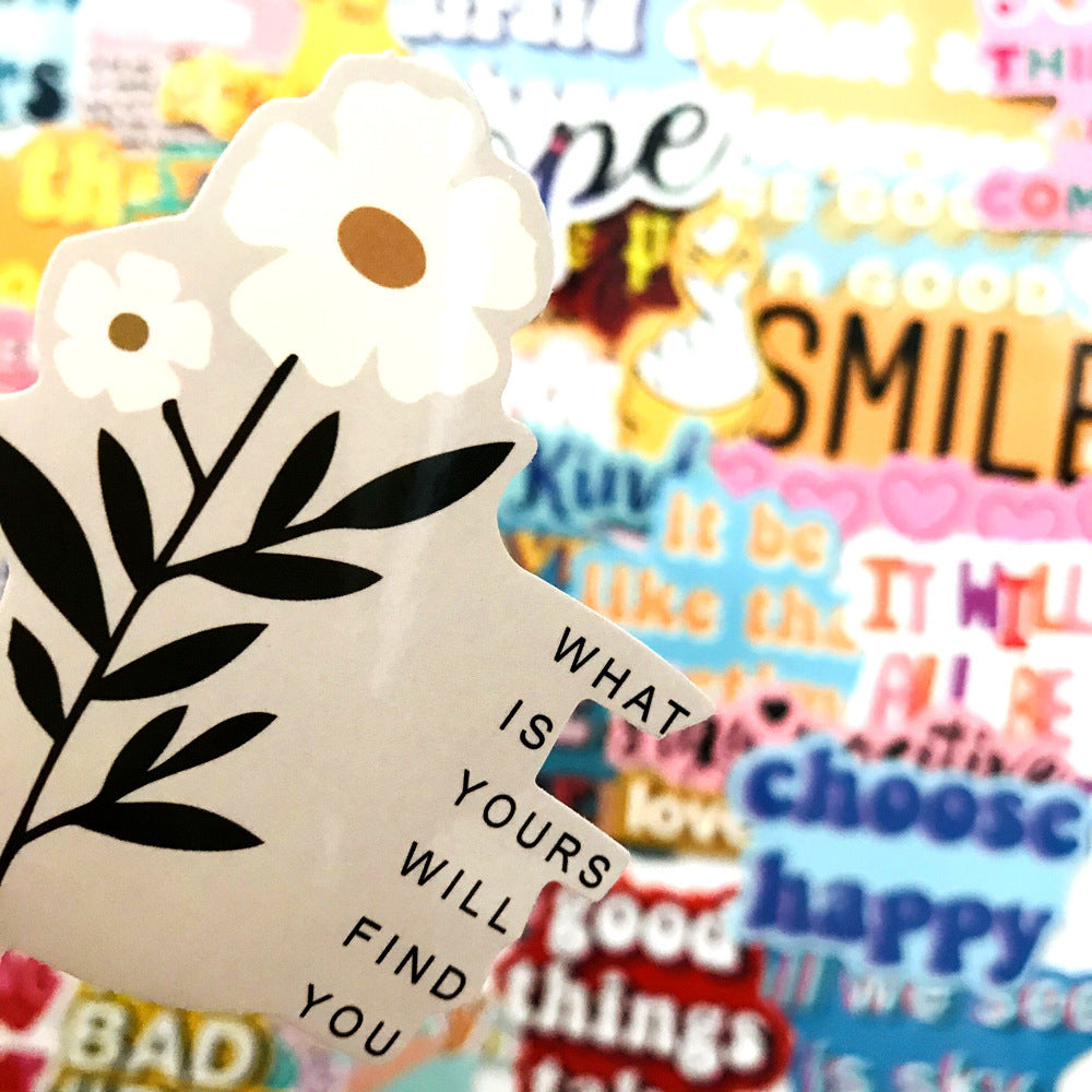 40 Inspirational English Graffiti Stickers - Trolley Case Laptop Stickers Cartoon Series Waterproof Stickers