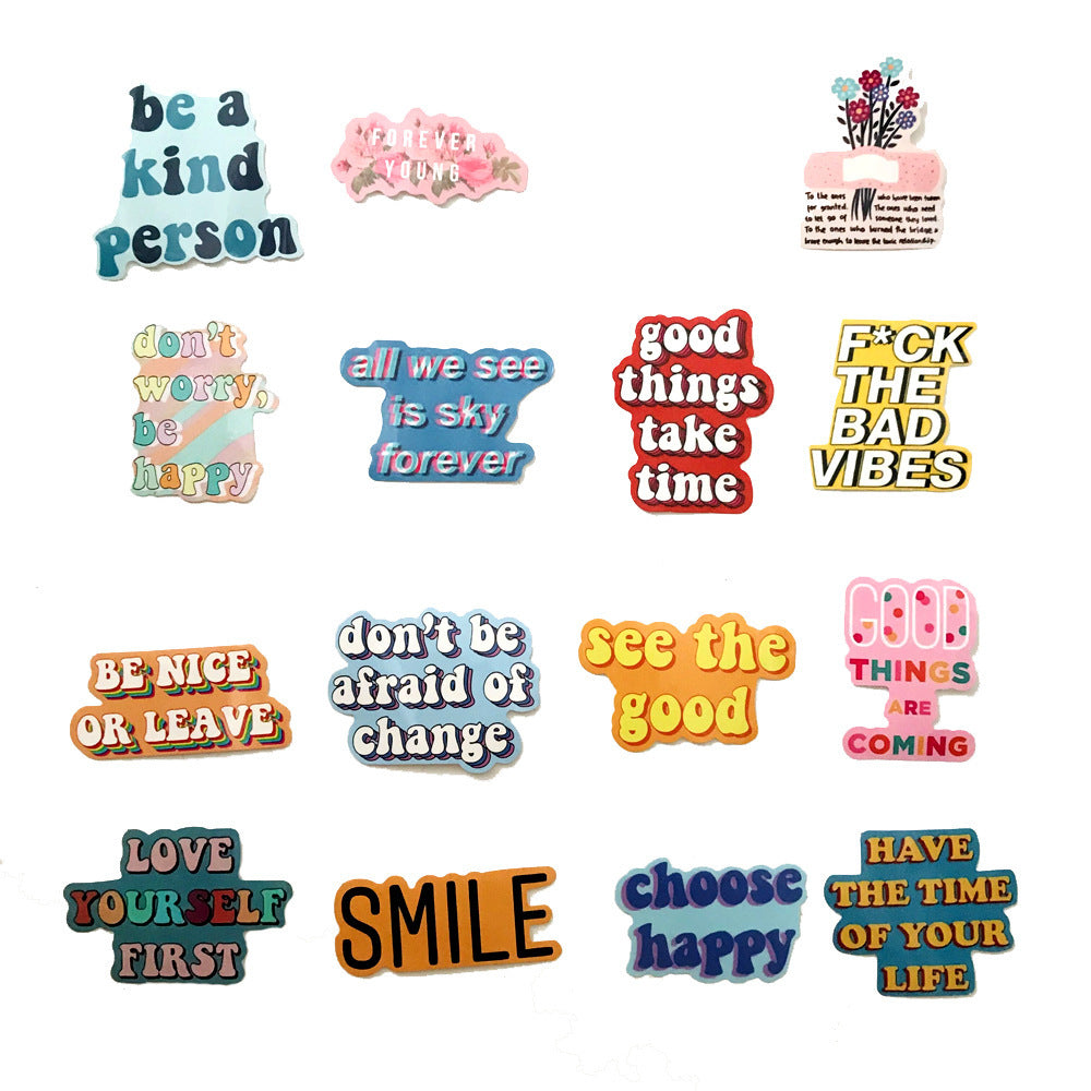 40 Inspirational English Graffiti Stickers - Trolley Case Laptop Stickers Cartoon Series Waterproof Stickers