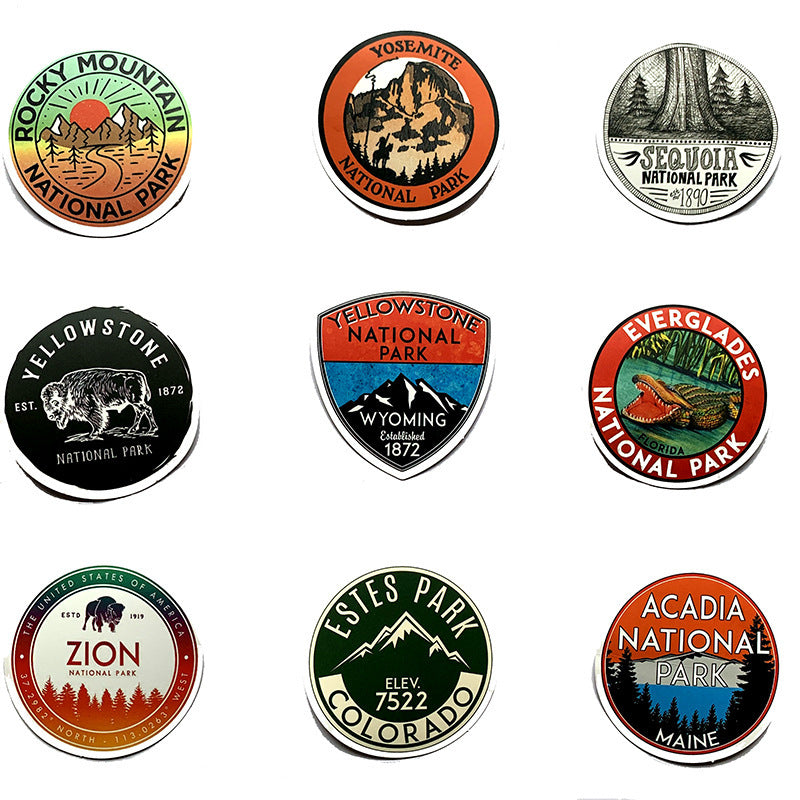 50 National Park Stationery Waterproof PVC Stickers - JumoShop