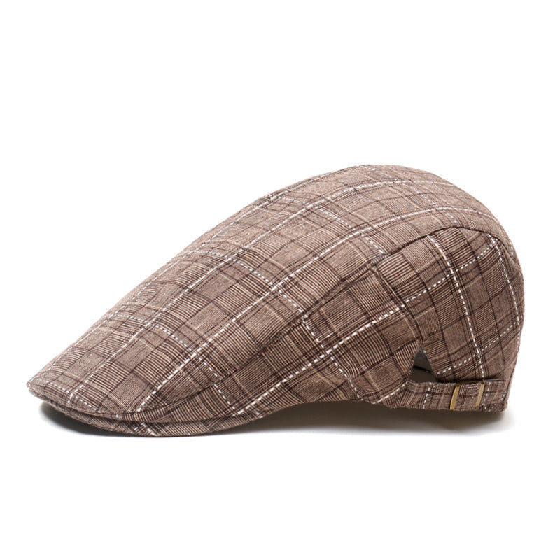 Visor Beret Sun Hat - Peaked Cap Forward Cap Plaid Baseball Cap
