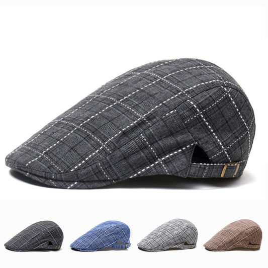 Visor Beret Sun Hat - Peaked Cap Forward Cap Plaid Baseball Cap