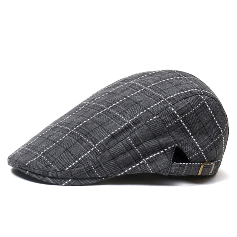 Visor Beret Sun Hat - Peaked Cap Forward Cap Plaid Baseball Cap