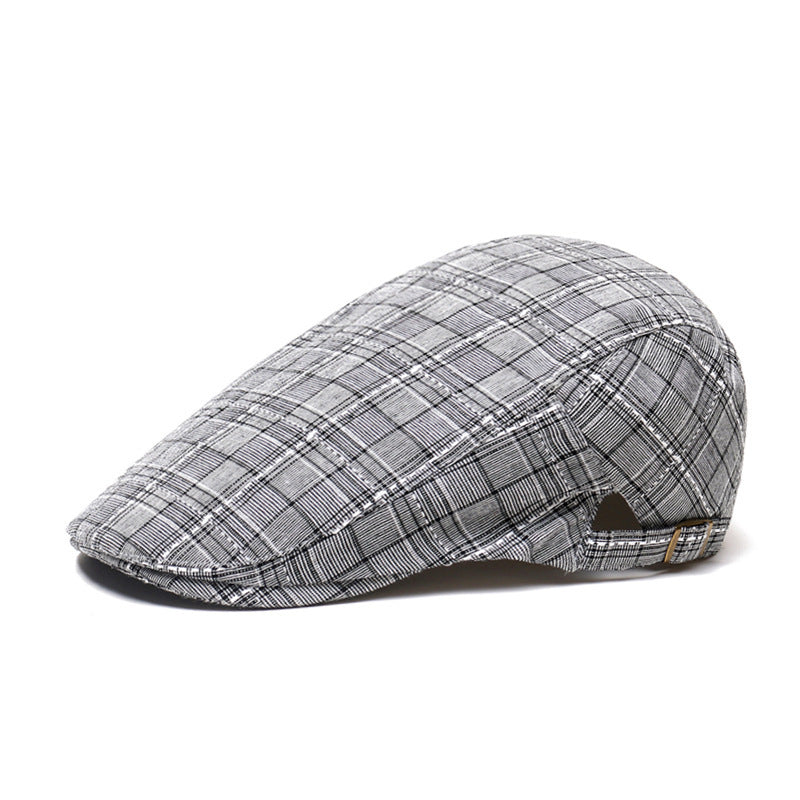 Visor Beret Sun Hat - Peaked Cap Forward Cap Plaid Baseball Cap