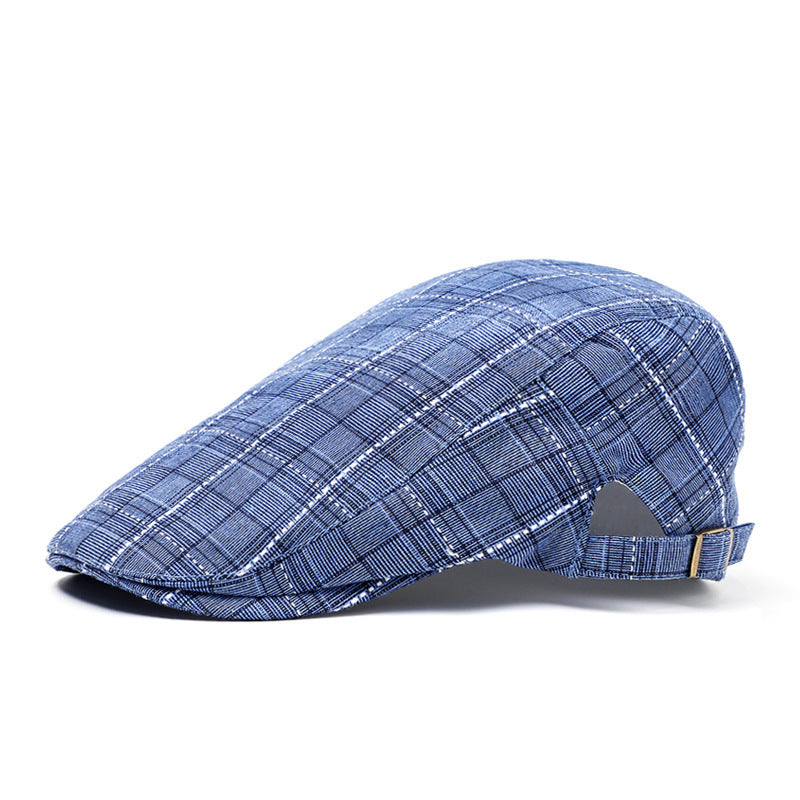 Visor Beret Sun Hat - Peaked Cap Forward Cap Plaid Baseball Cap